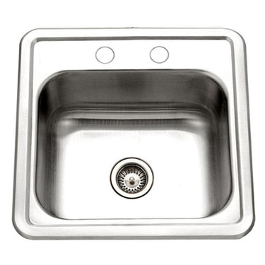 Houzer Hospitality Series Topmount Stainless Steel 2-Holes Bar/Prep Sink Bar Sink - Topmount Houzer